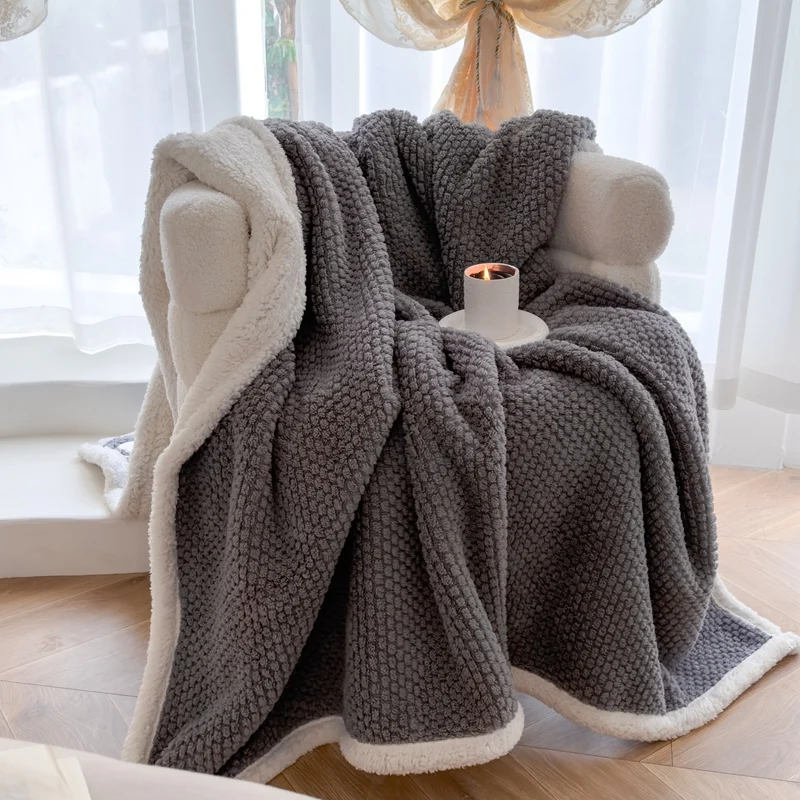 

Nap Student Sofa Blanket Office Single Coral Fleece