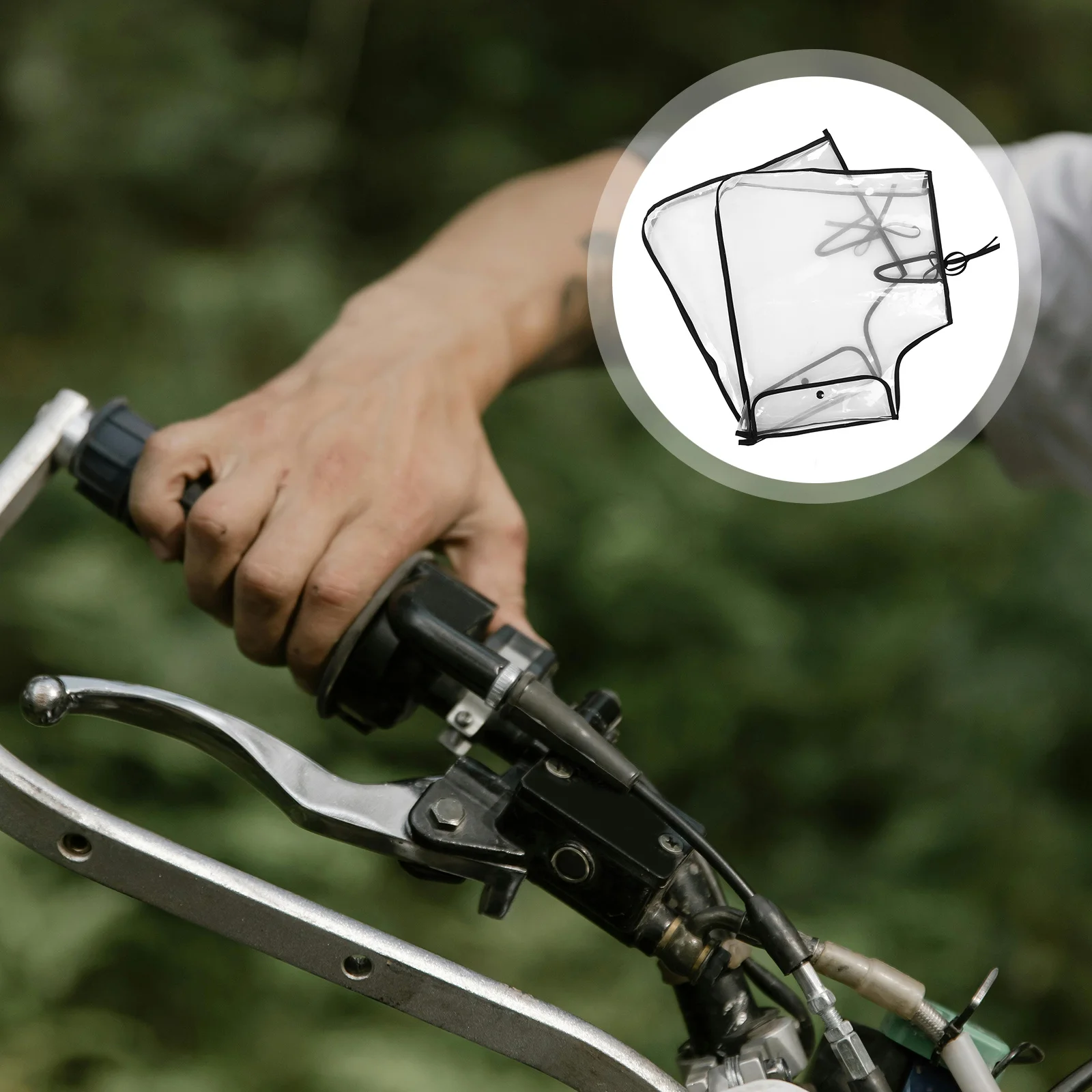 

1 пара чехлов на руль мотоцикла, водонепроницаемый, ветрозащитный, большой размер, прозрачный, с большим ртом, для защиты ручки мотоцикла, легкая