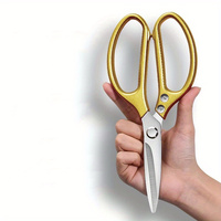 Scissors Titanium steel kitchen scissors Household stainless steel multi-functional strong chicken bone scissors kill fish L9195