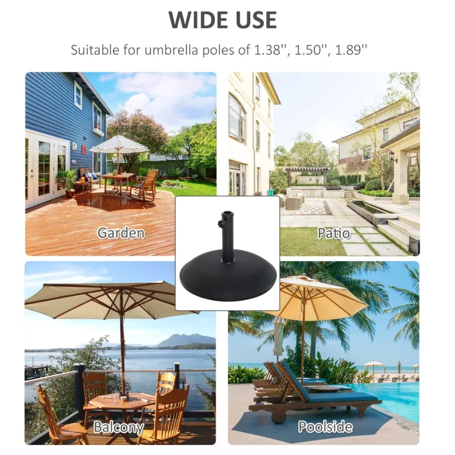 20 55 lb Outdoor Patio Round Cement Umbrella Stand Base for the Deck or Porch with Variable Umbrella Hole