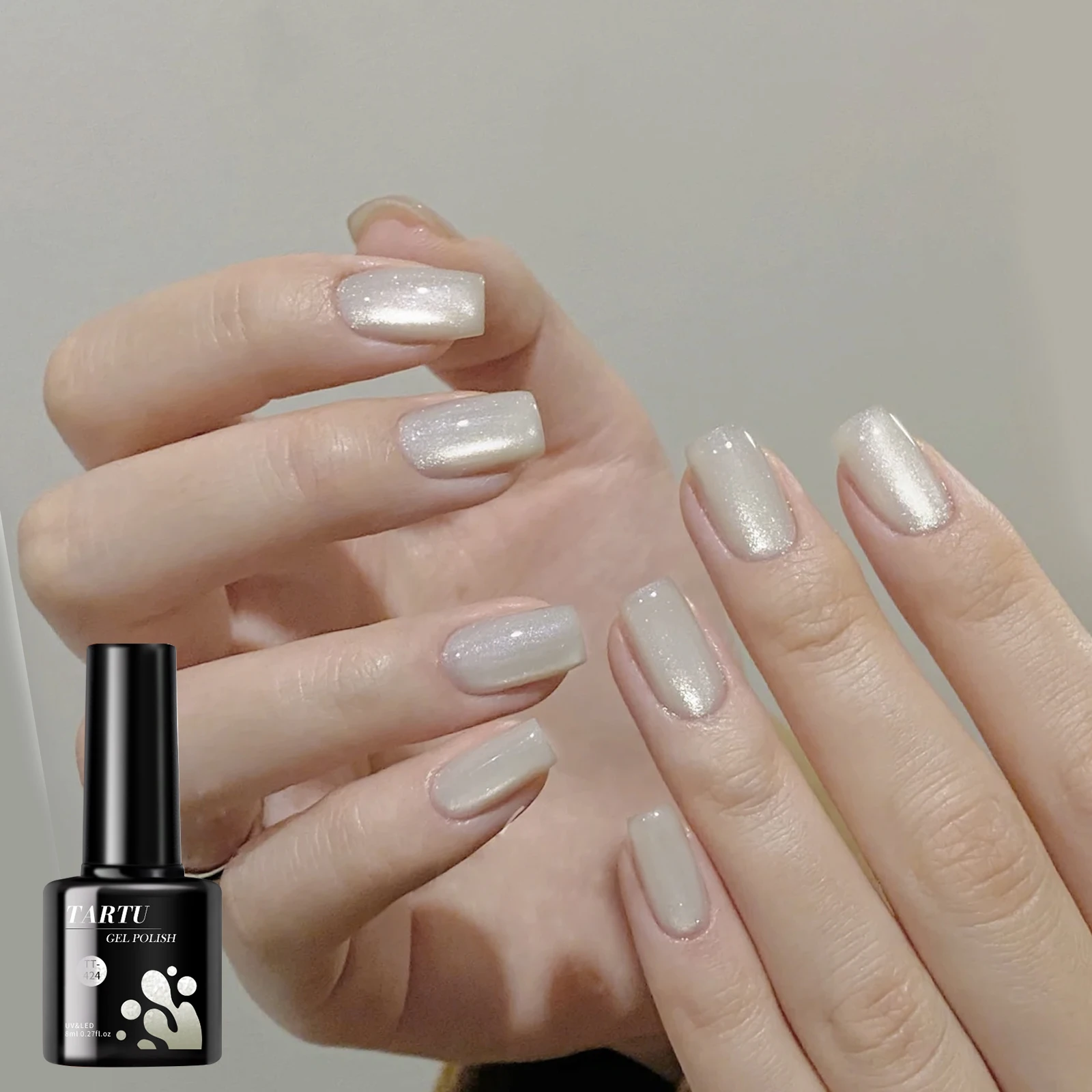 8 ml Grijze Cat Eye Gel Nagellak Doordrenkt LED/UV Langdurige Glitter Pailletten Holografische Glitter Nail Art thuis Salon Manicure