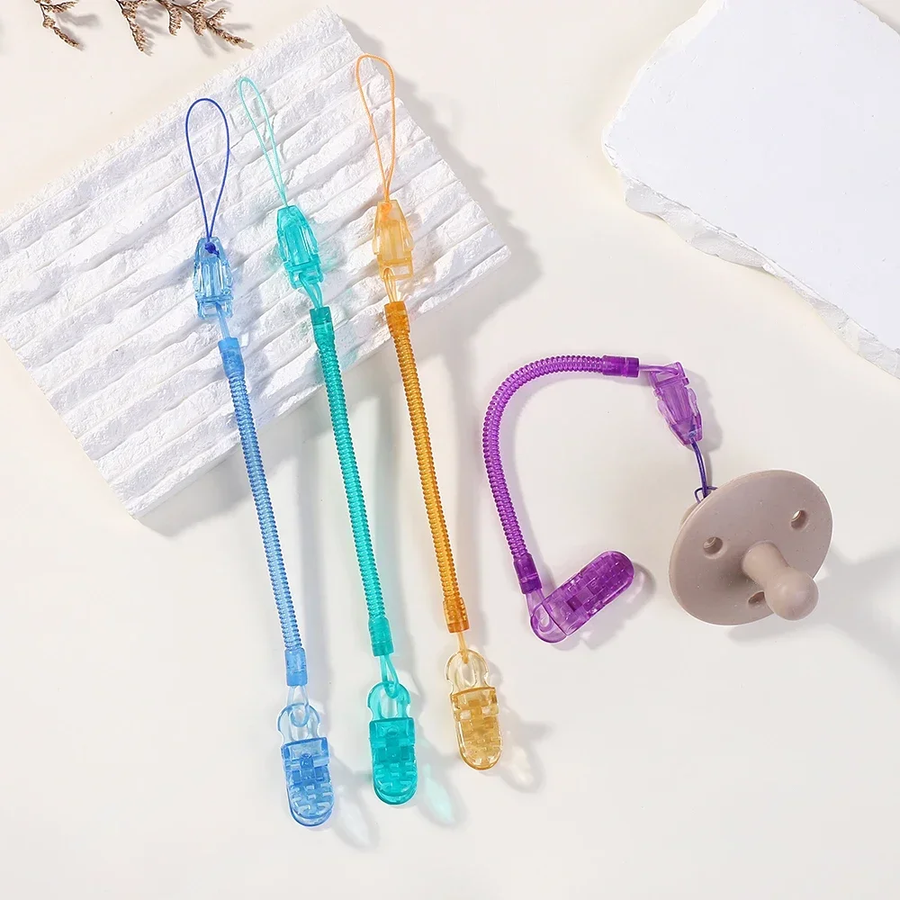 Pacifier chain proof plastic silicone toy baby silicone dental clamp Extendable Spring Clip Traction Coil Anti Drop Accessories