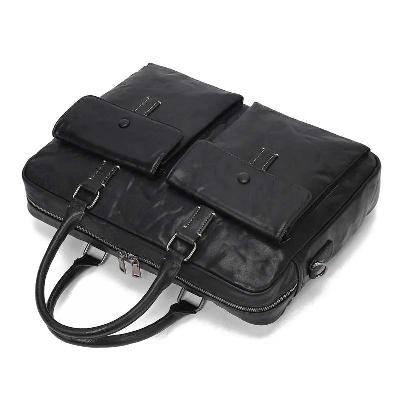 2025 New Handbag Genuine Messenger Bag Leather High-end Business Briefcase Premium Feel Men's Top Layer Cowhide Laptop Bag