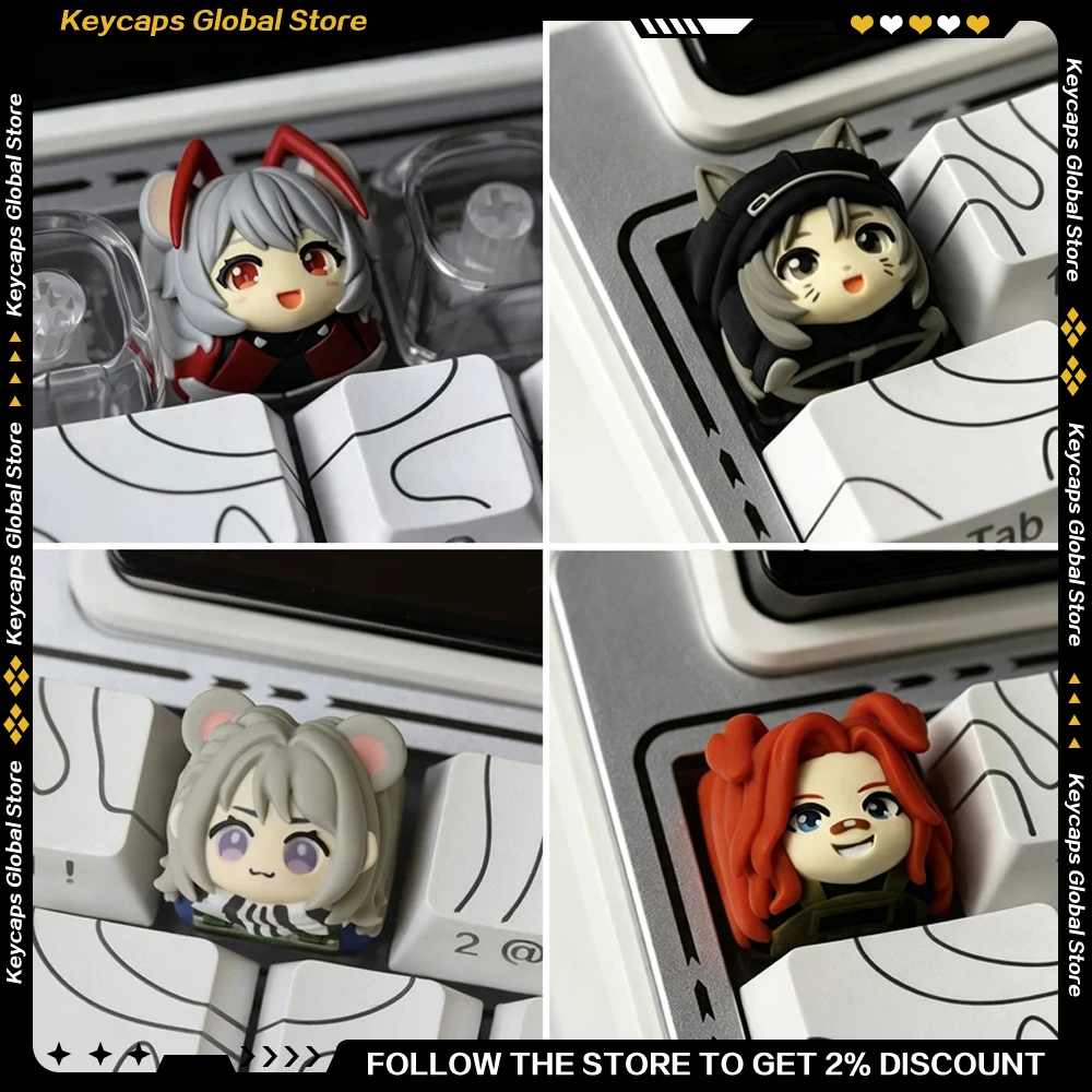 Delta Force Animal Series Keycap Resin Material 3D Keycaps for Mechanical Keyboard Hacker Claw/Luna Kim/Gale MX Switch Gifts