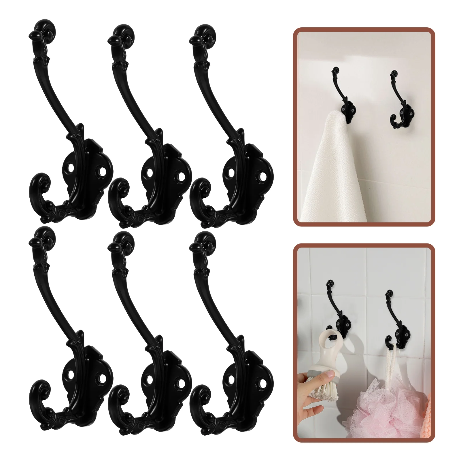

10 Pcs Retro Coat Hook Clothes Small Wall Hooks Key Robe Unique Decor Clothing