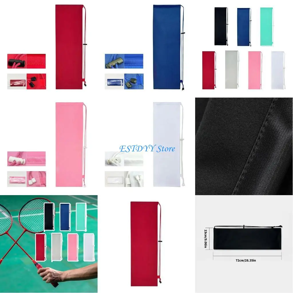 

G6DE Multiple Rackets Storage Pouches Soft Velvets Fabric Secure Spring Lock Fastener Compacts Carry Design