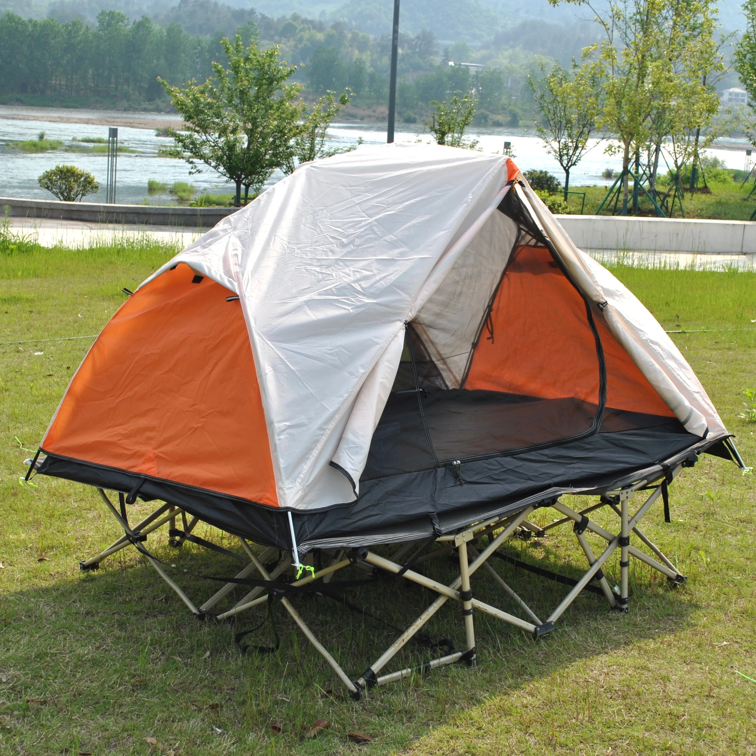 

2-Person Double-Layer Ultralight Camping Tent - Waterproof Shelter with Aluminum Pegs & Footprint, Exclude bed