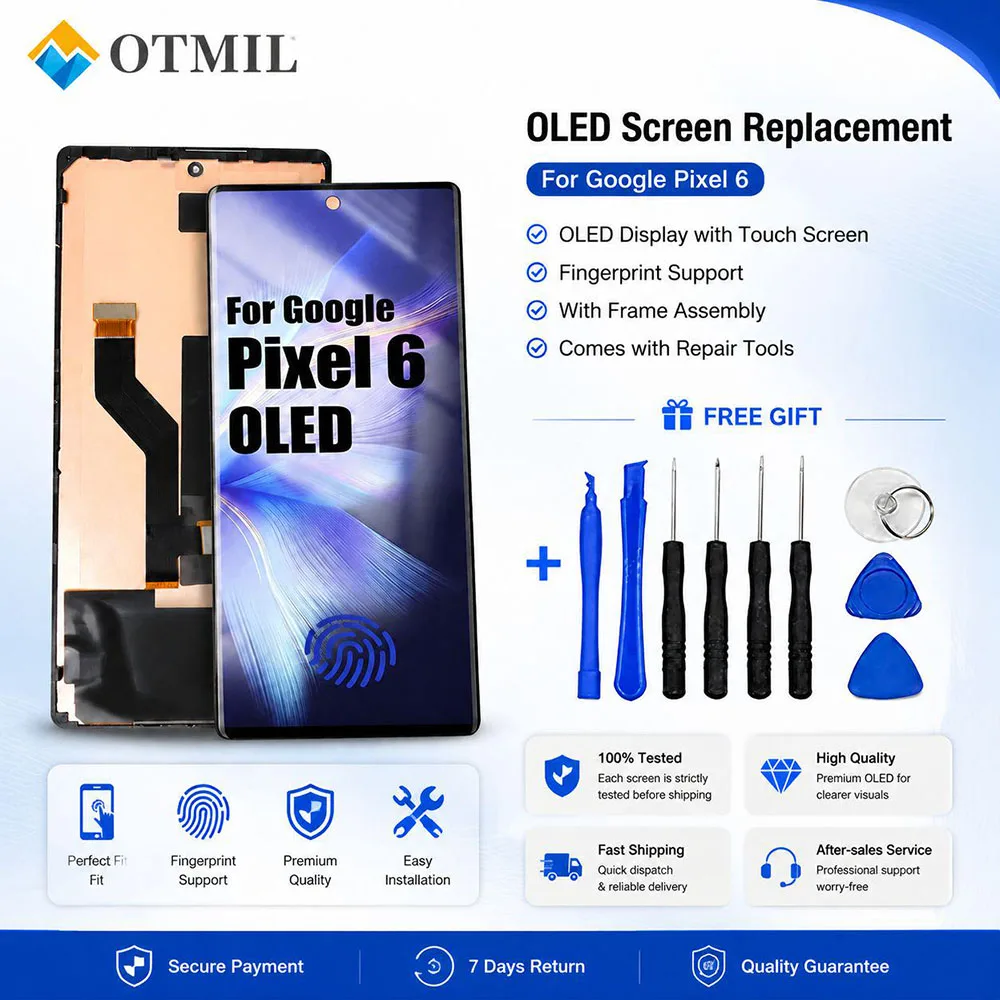 OLED Display For Google Pixel 6 Screen Replacement LCD Display Touch Digitizer Assembly with Frame GB7N6 G9S9B16 Repair Kit