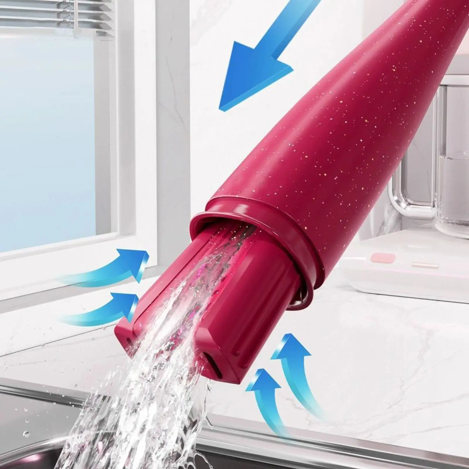 ممسحة صغيرة ذاتية الضغط ممسحة قوية قابلة للطي أدوات تنظيف منزلية لا غسل اليد ممسحة قوية ماصة للحمام المطبخ سطح المكتب #3