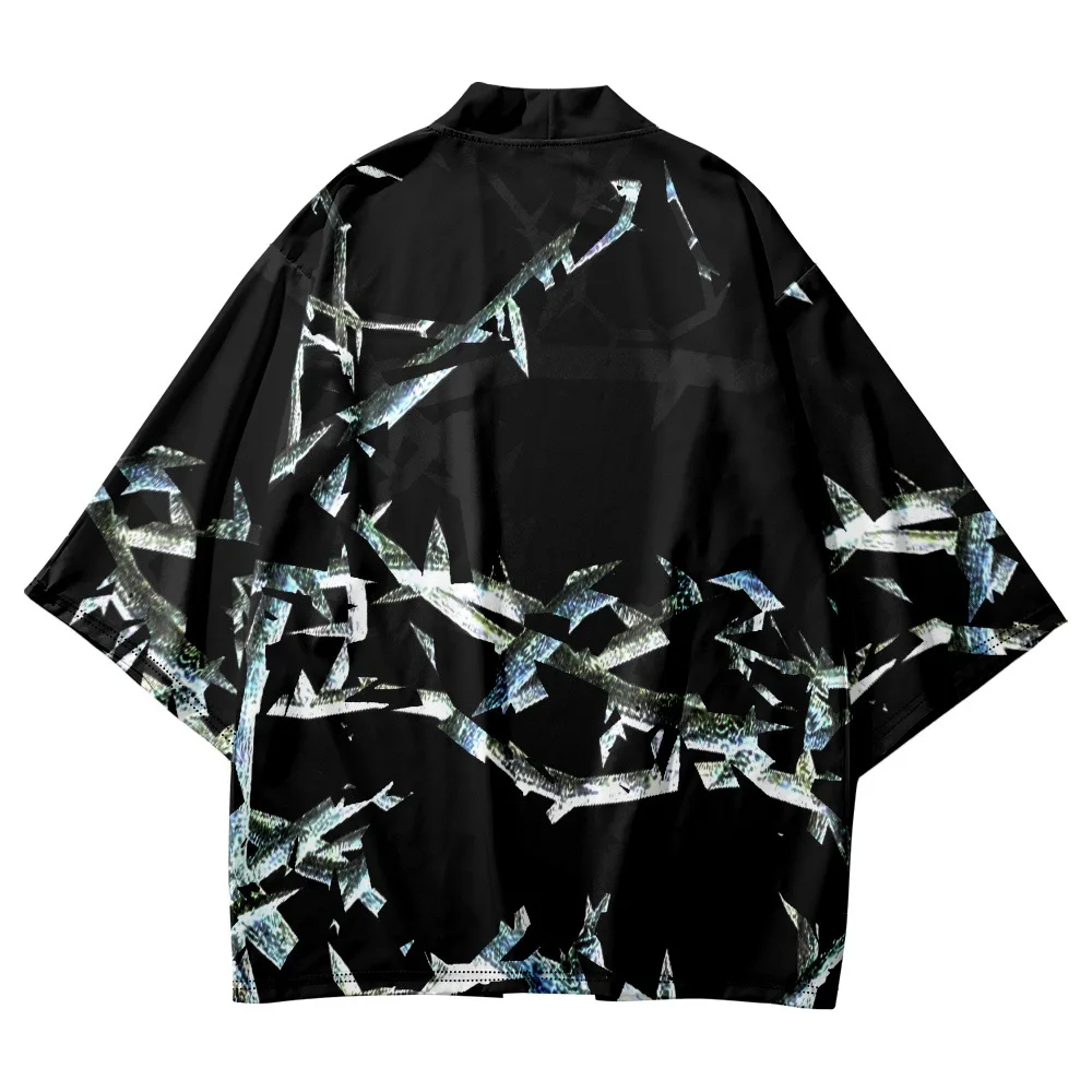 

Japanese Clothes Cardigan Cosplay Mens Yukata Fashion Men Women Freeze Print Kimonos Female Summer Casual Beach Shirts