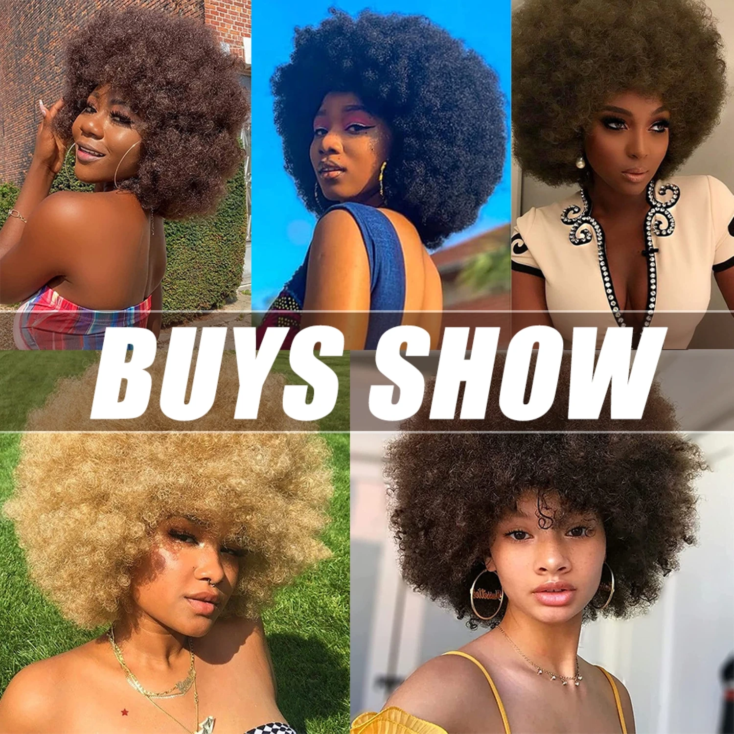 Curto Afro Kinky Curly Hair Wigs para mulheres negras, cabelo humano, peruca fofa africana com Bangs, brasileiro, Glueless