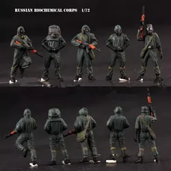 1:72 Scale Model Resin 5 Pcs Russian Biochemical Corps Soldiers Action Figure DIY Scene Accessory Collection Display Fan Gifts