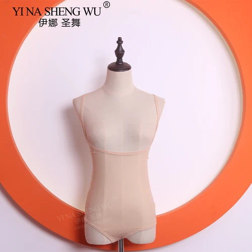 Imagen 2 del producto Top de danza del vientre para mujer, Bodi de malla transparente sin mangas, Top de una pieza, hilo de agua, práctica de baile