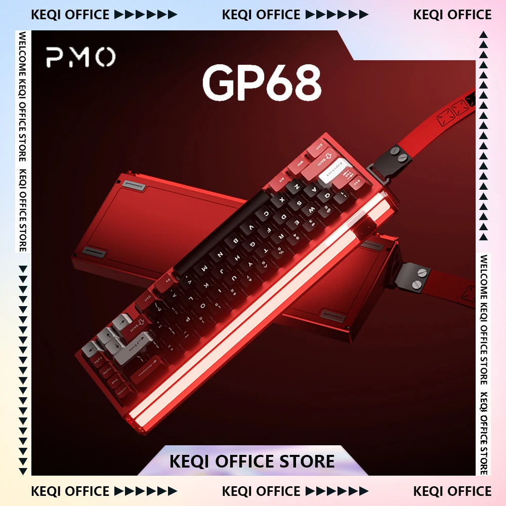 

PMO GP68 Проводная клавиатура с магнитным переключателем, алюминиевая игровая механическая клавиатура с возможностью горячей замены RT0.005, индивидуальные подарки для ПК, киберспорта