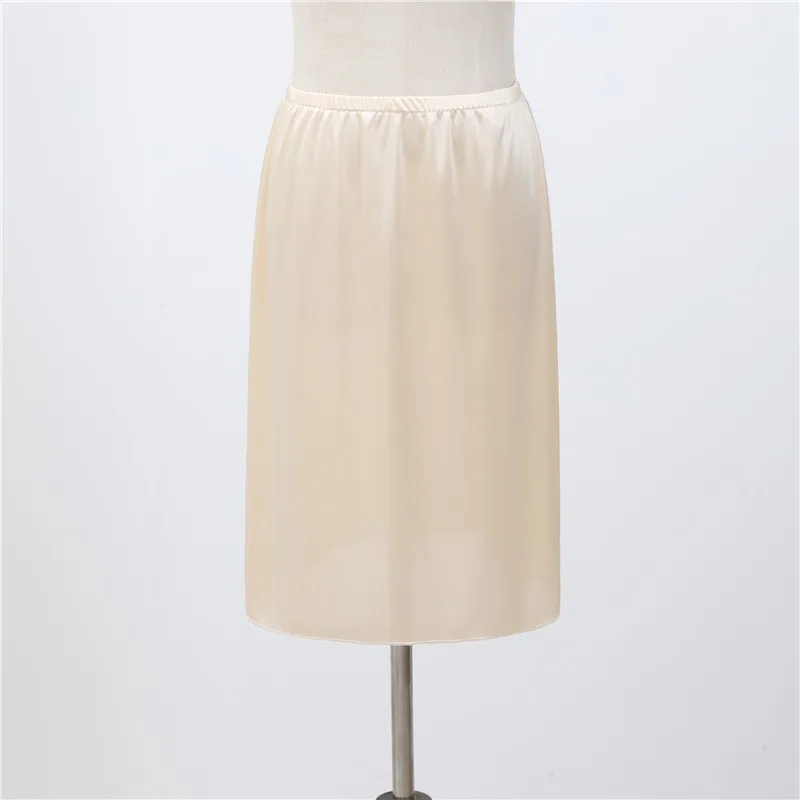 50cm Half Slips Underskirt for Women Thin Ice Silk High Waist Elastic Anti-Penetrating Underskirts Lining Petticoat