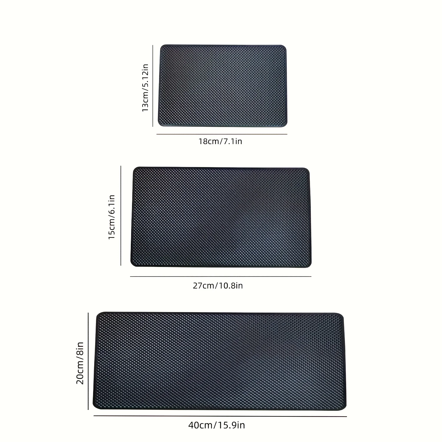 1pc Heat-Resistant Black Silicone Mat for Car Dashboards - Features a Textured Grip, Is Washable, Made from TPU Material, And Is