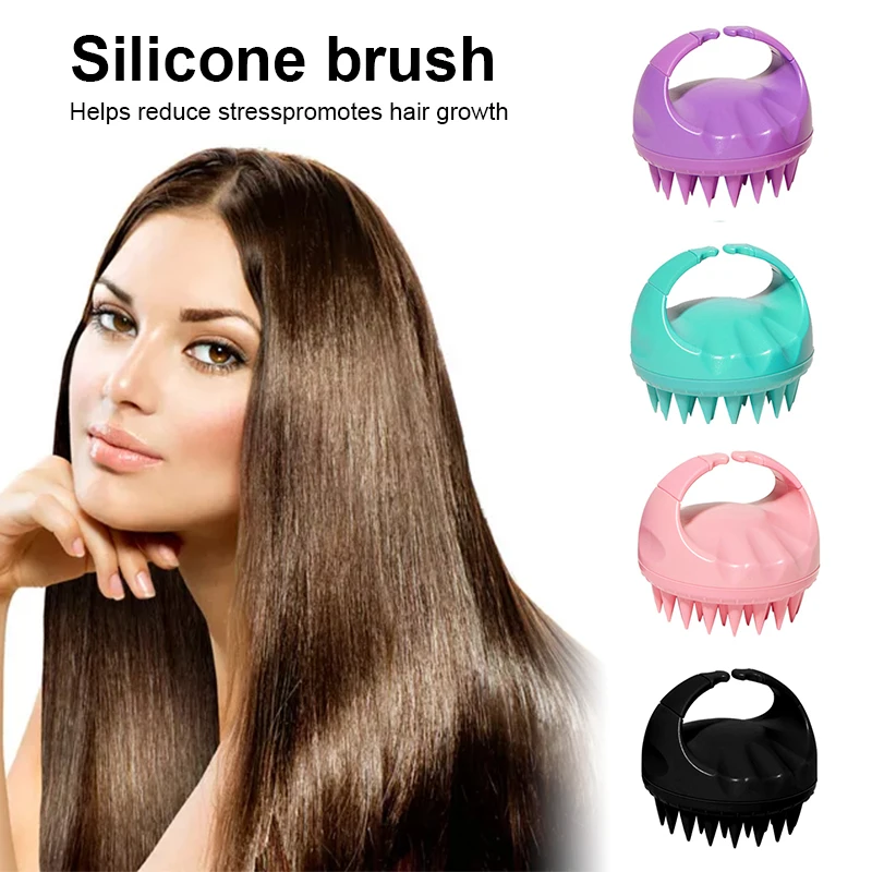 Shampoo Head Scalp Massage Brush Silicone Soft Skin Friendly Hair Washing Massager Comb SPA Massage Brush Beauty Hair Tool Salon