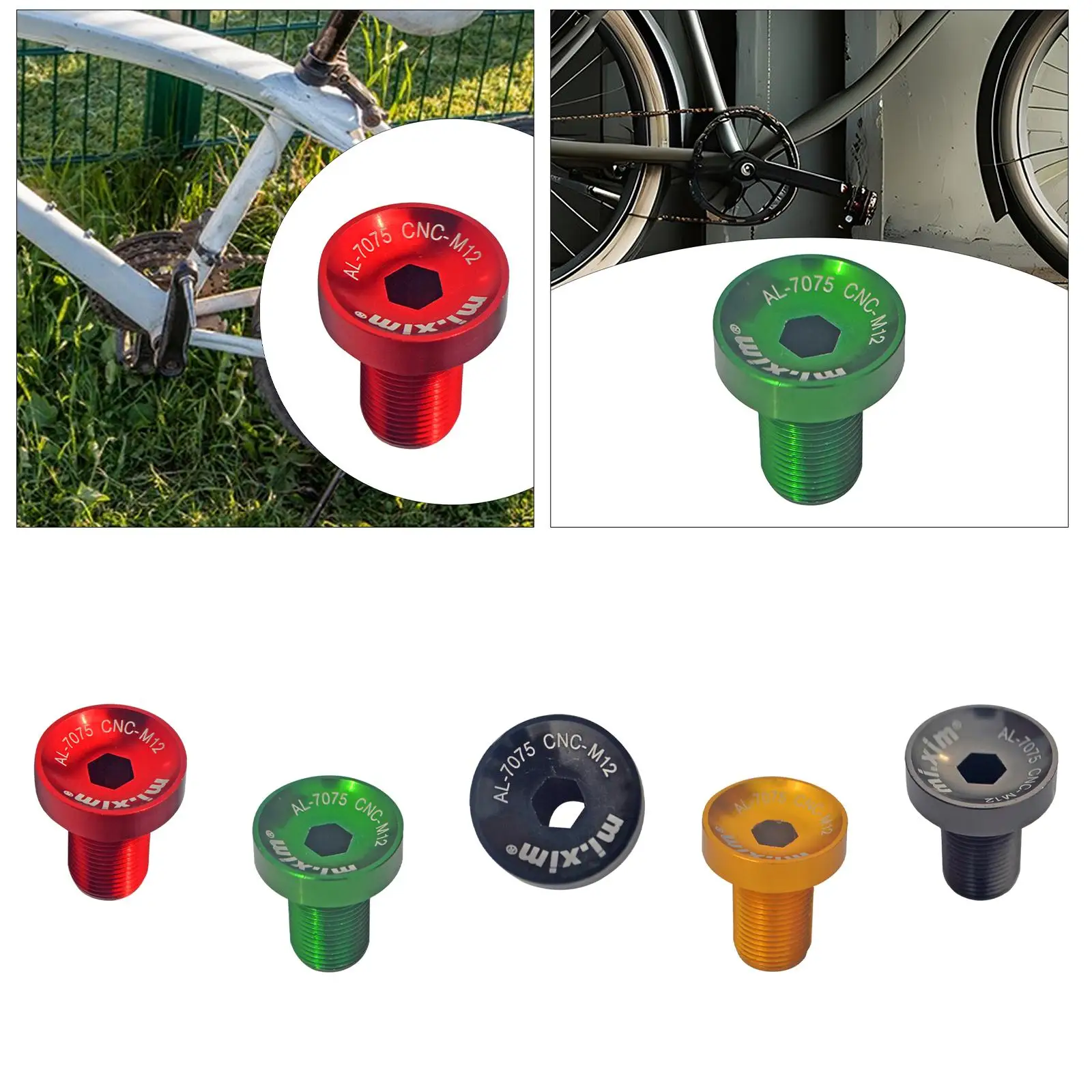 M12 دراجة أسفل قوس كرنك الترباس مقاومة للصدأ سبائك الألومنيوم لملحقات تعديل الدراجة وقطع الغيار #3