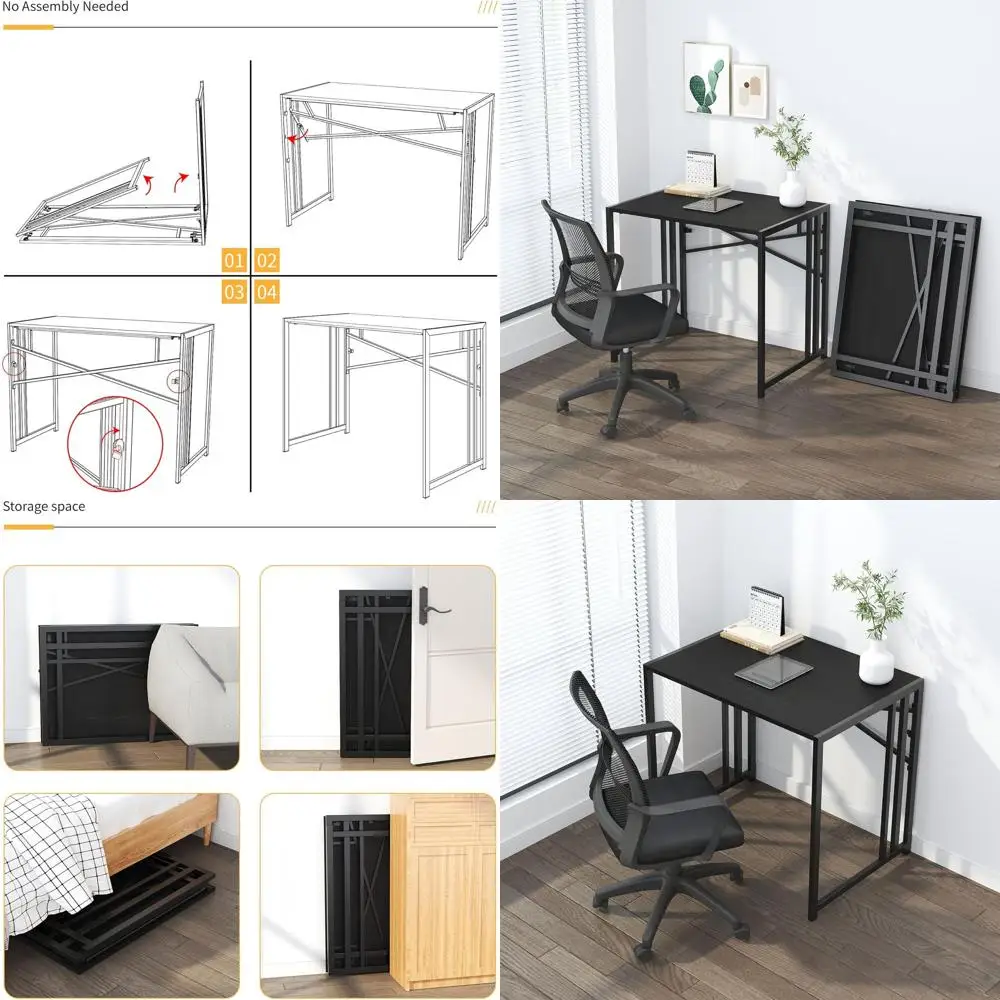 

Компактный черный письменный и игровой стол 32 дюйма для небольших помещений — не требует сборки