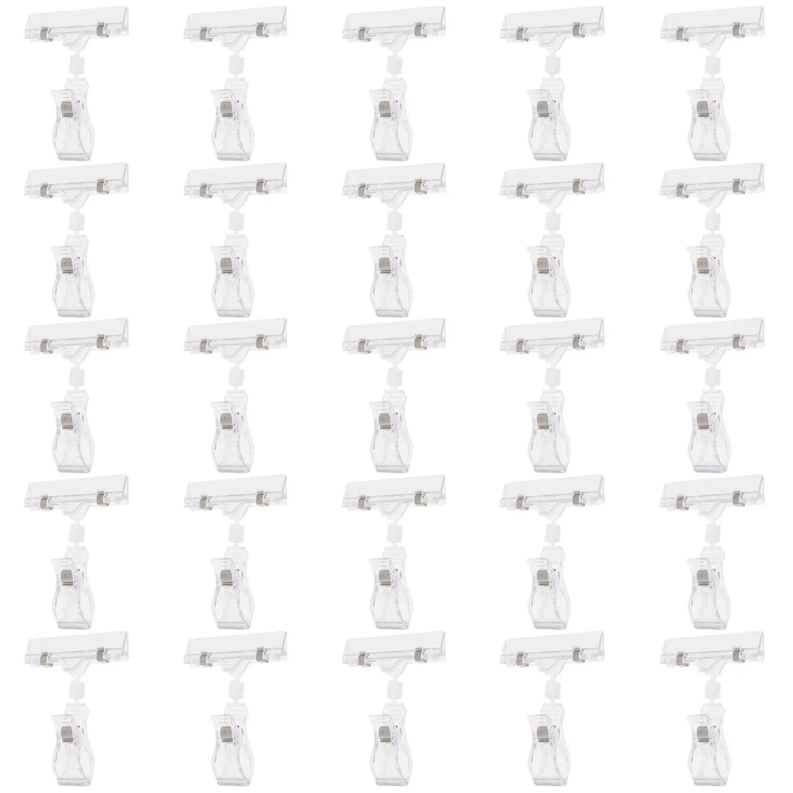 

25Pcs Rotatable Double Display Label Clip High-Grade Plastic Sign Holder for Retail Store Price Signs Clear Merchandise Tag