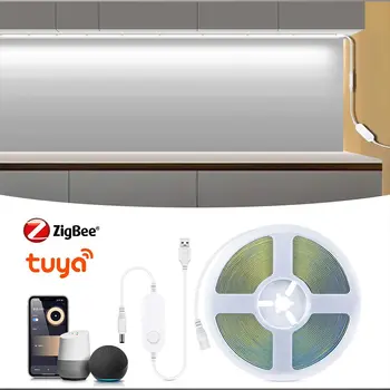 5V USB Tuya WiFi/Tuya Zigbee 3.0 COB LED燈帶 柔性可調光夜燈 房間裝飾燈 適用於 Alexa Google SmartThings 8 最佳銷售 Zigbee 夜燈 - №3