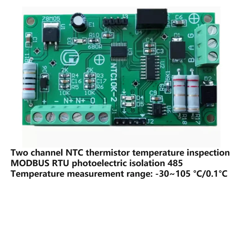 

NTC temperature acquisition module thermistor temperature transmitter MODBUS RTU 485