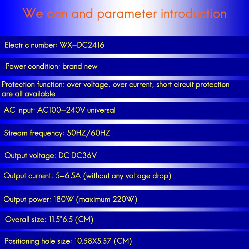 WX-DC2416 Industrial Power Module High-Power Bare Board Switching Power Supply Board DC Power Module 36V 5A