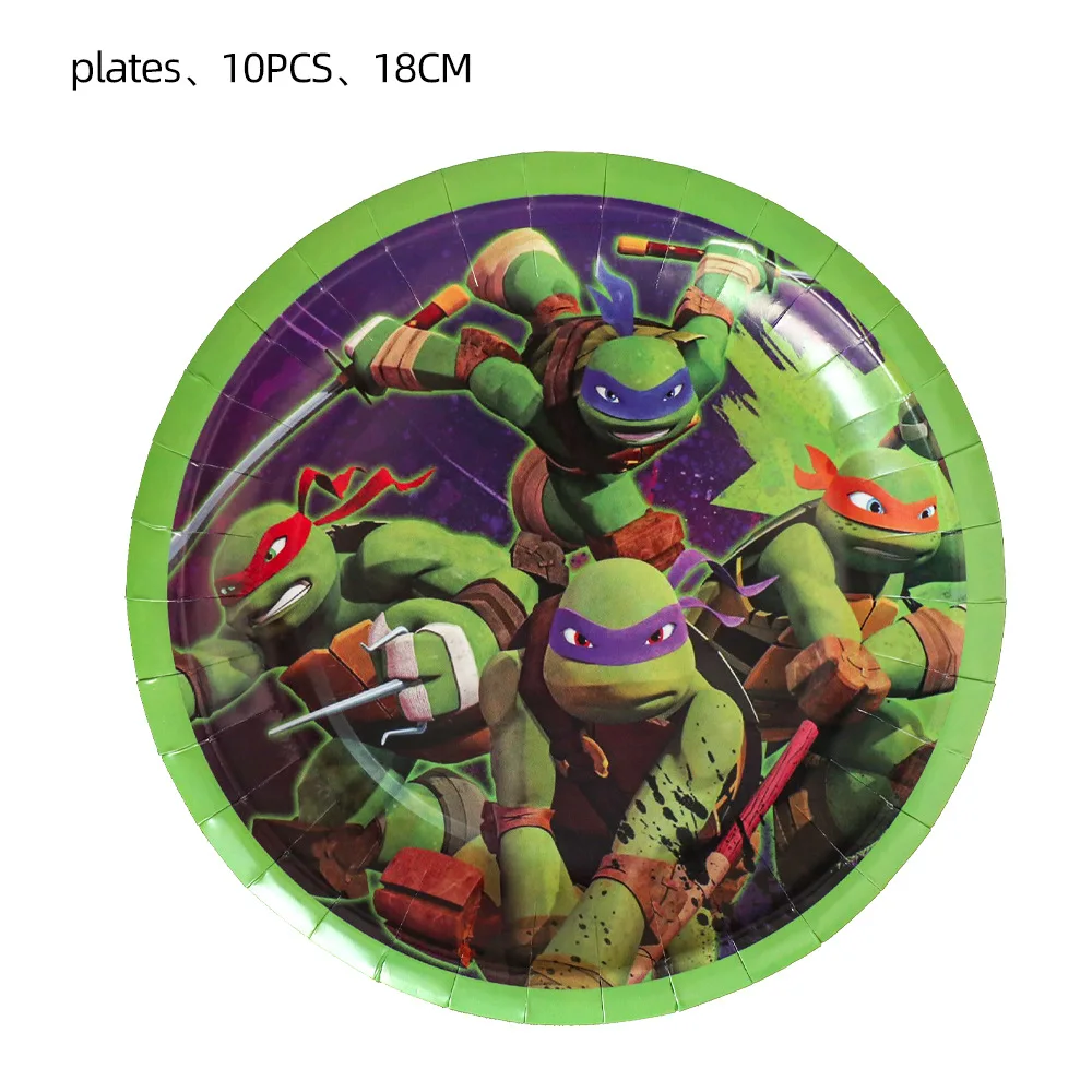 Ninja Turtle Birthday Decoration Teenage Party Noise Makers Disposable Tableware Backdrop For Kids Boy Party Supplies Toy Gift