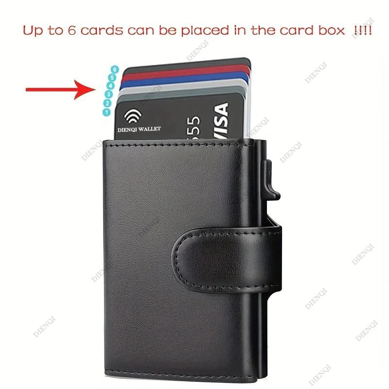 Rfid Credit Card Holder Wallets Men Leather Aluminum Business Bank Cardholder Male Case Minimalist Wallet 2022