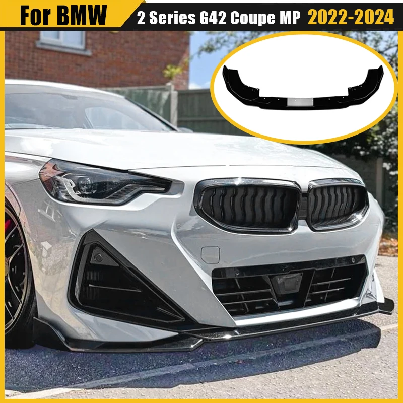

Передний бампер для BMW 2 серии G42 218i 220i 220d 230i Coupe M Sport 2022 2023 2024, спойлер на подбородок, разделитель, диффузор Bodykit