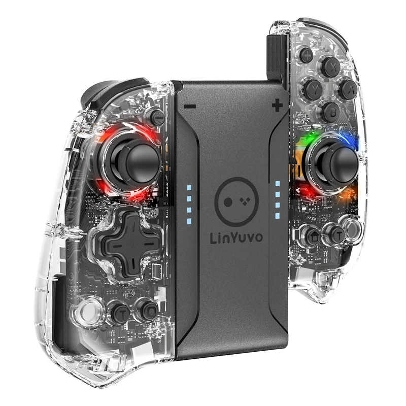 

LinYuvo KS58 Joypad Transparent For Switch / Switch OLED Joypad Automatic wake-up With somatosensory six-axis Compatible