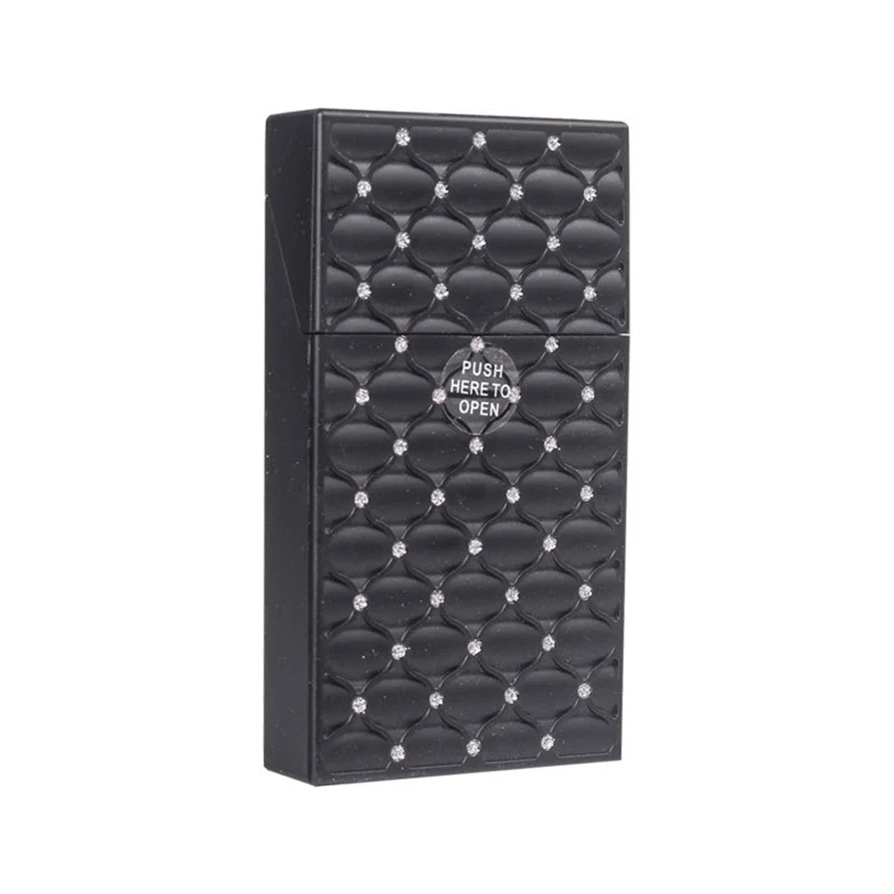 1 stücke glänzende tragbare Strass Diamant Zigaretten etui für 20 Zigaretten bling schlanke Raucher Aufbewahrung sbox Rauchen Zubehör rosa b – Detail 7