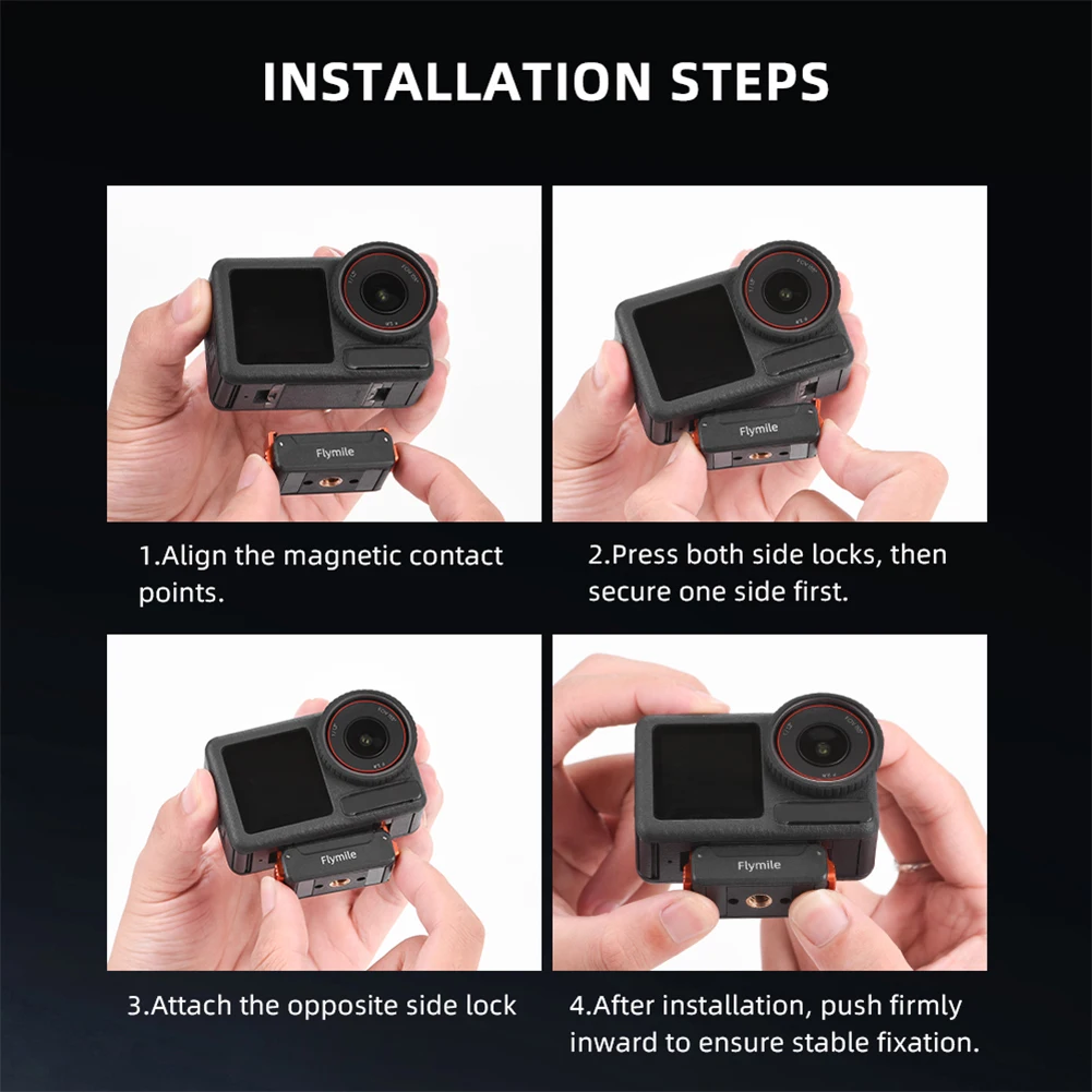 ل DJI ACTION 4/5 Pro كاميرا رياضية قاعدة مغناطيسية المضادة للانزلاق كاميرا محول تركيب ارتداء مقاومة قاعدة تمديد التثبيت السريع