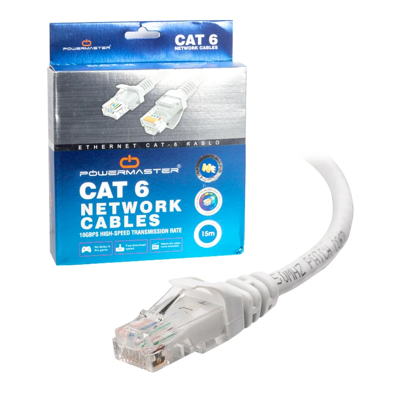 CABLE. CAT6 15 METER GRAY BOXED POWERMASTER