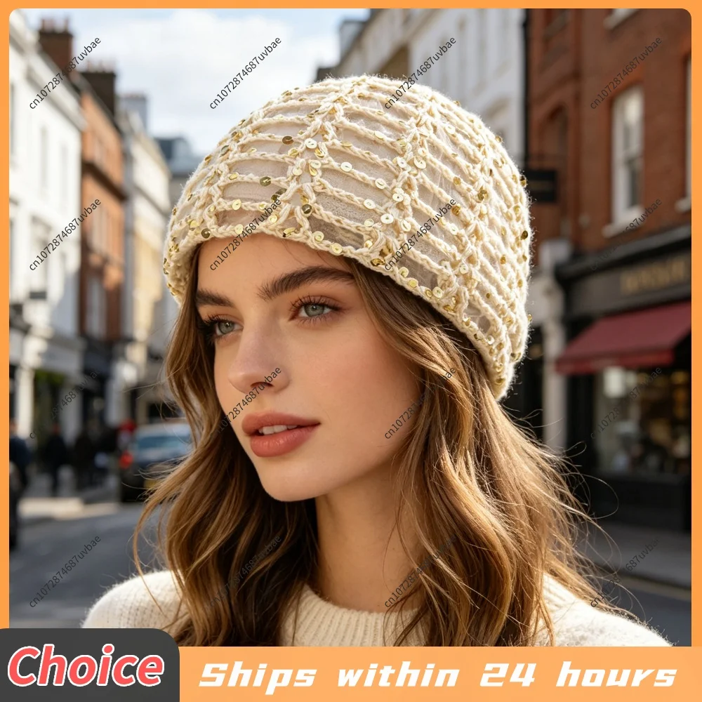 Women Summer Boho Crochet Hat Lightweight Breathable Knit Beanie Hat Crochet Skull Cap for Beach Travel Party Dating Gift