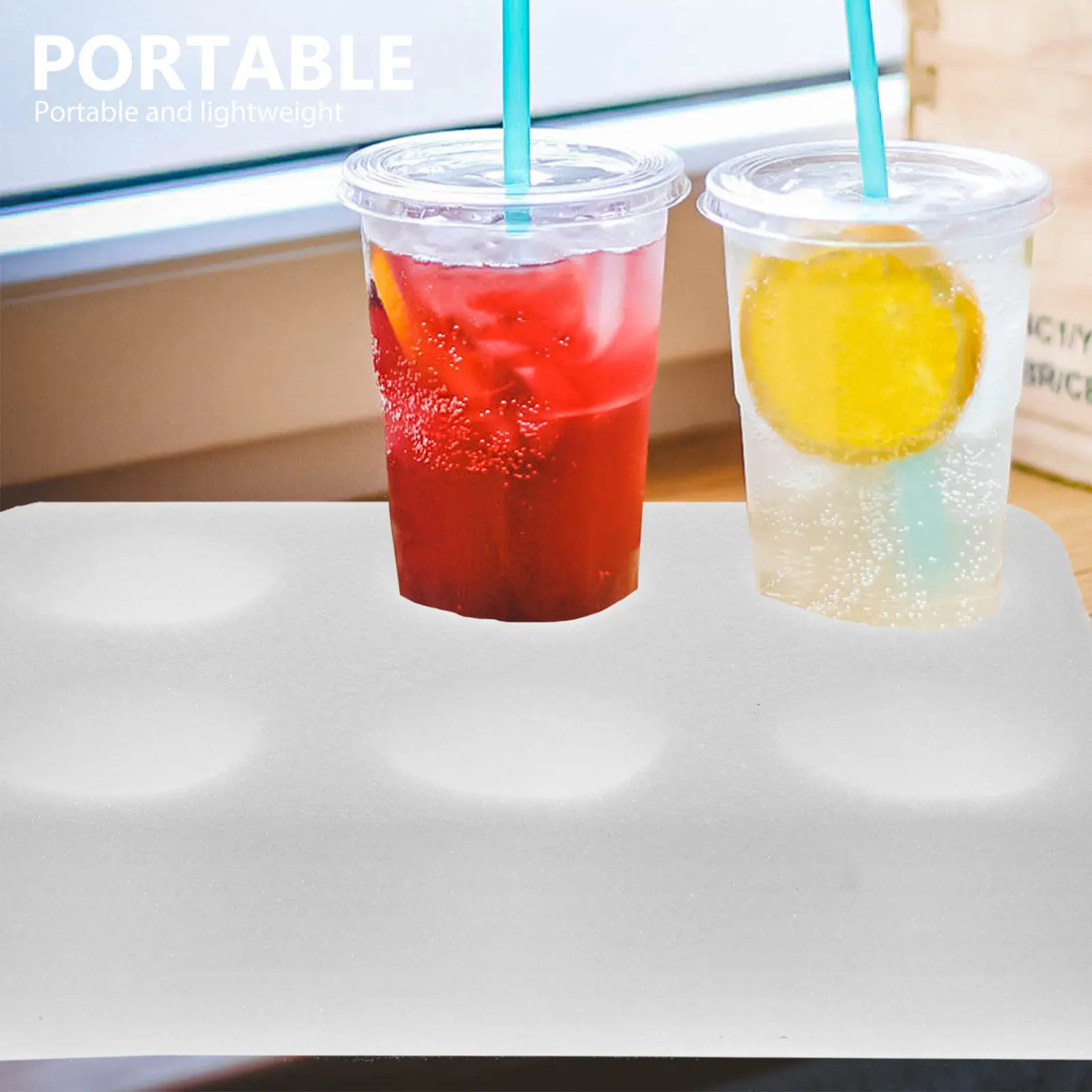 

2Pcs Cup Holder Pearl Tea Coffee Drink Carrier Tray Lightweight Portable Takeout Beverage Packing Box for Home