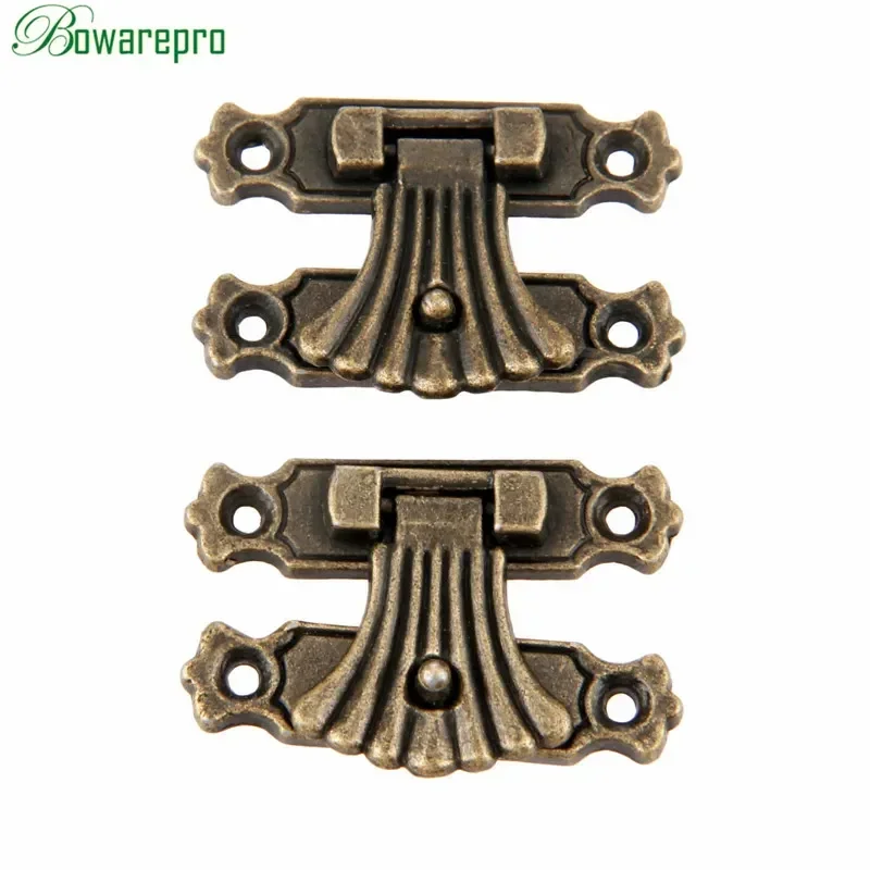 bowarepro Antique Bronze Hasps Jewelry Wooden Box Case Toggle Hasp Latch Vintage Hardware Furniture Accessories+Screws 37*27mm*2