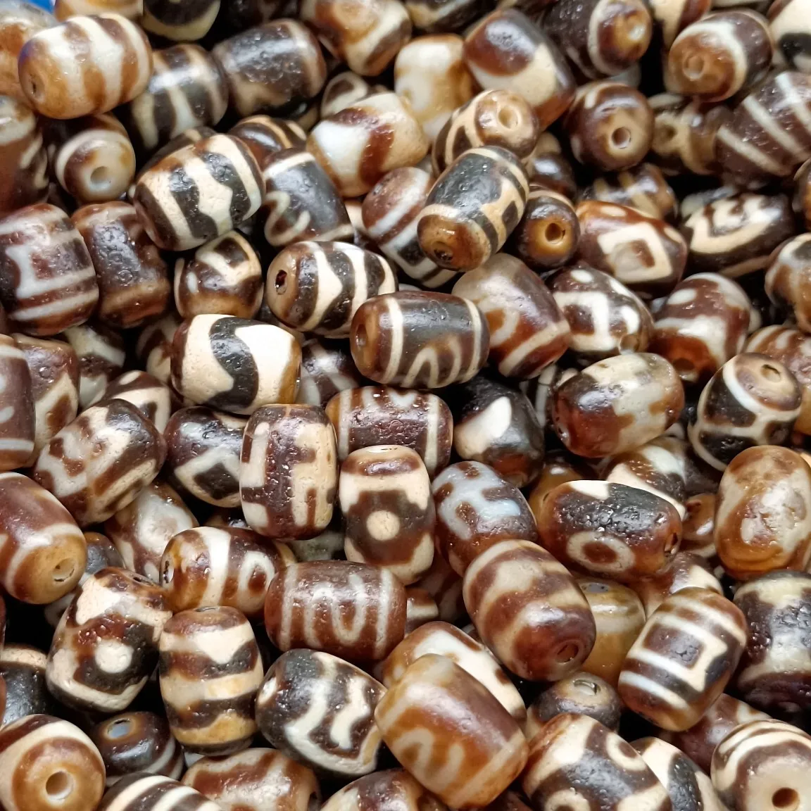 1PC Natural Tibetan Agate Dzi Beads DIY Jewelry Handmade Making DIY Necklace Bracelet Tibetan Dzi Beads Surprise Gift