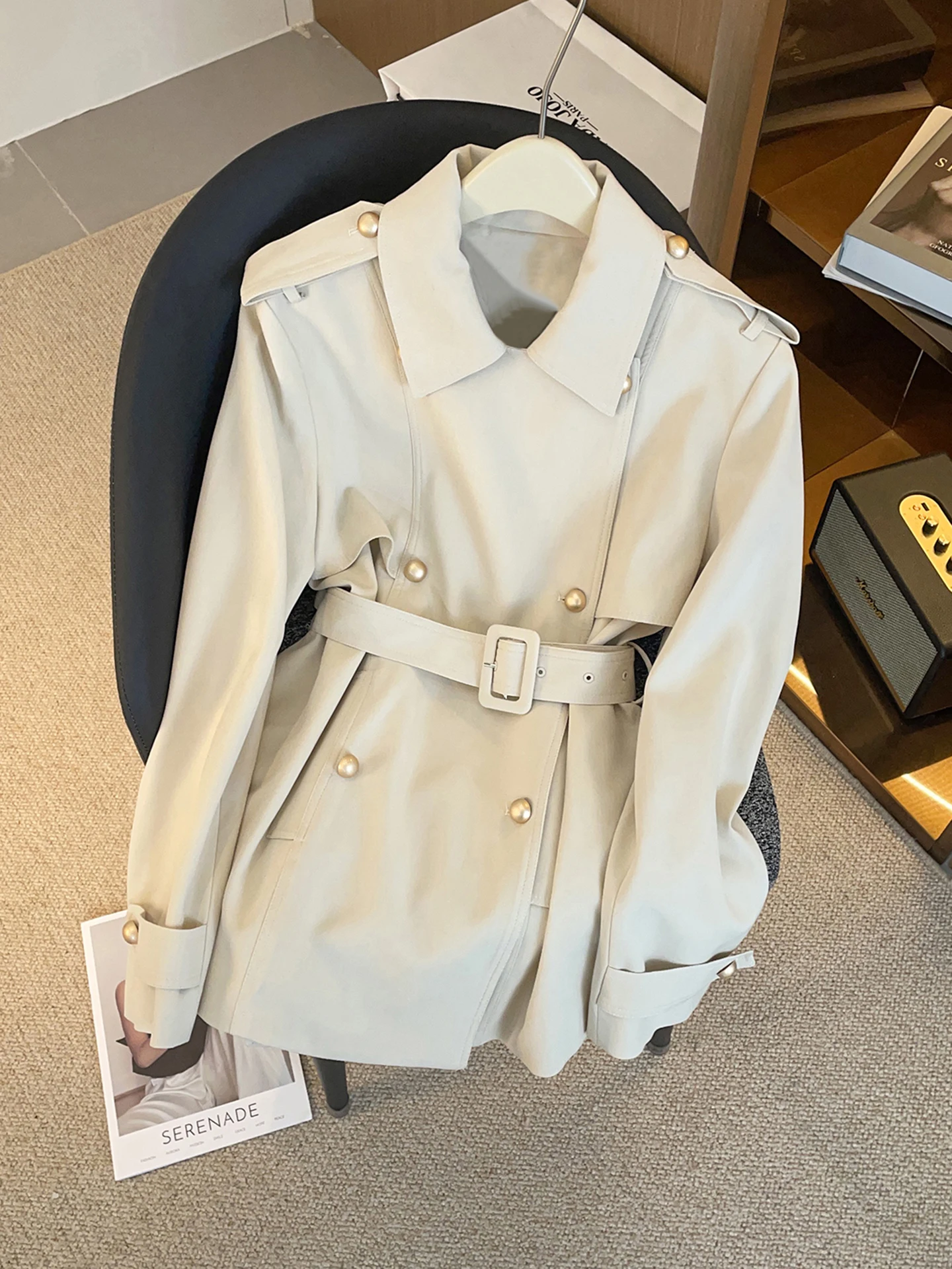 

Faionable повседневное пальто с застежкой на талии, тюнер, элитная женская осенне-зимняя новая корейская версия, верхняя одежда, топ