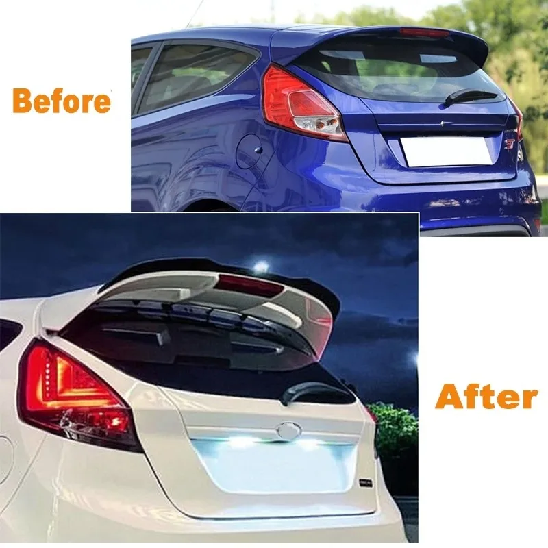 

Car Rear Roof Lip Spoiler For Ford Fiesta ST Line MK6 MK6.5 2008-2017 Tail Wing Fixed Wind Spoiler CAR Accessories Body Kit