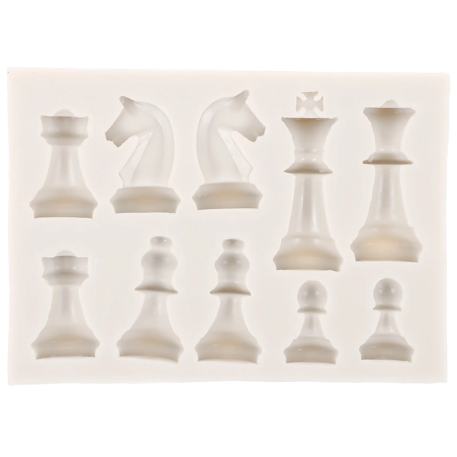 

1 set Chess Piece Silicone Mold for Resin Casting DIY Gray White Smooth Flexible Reusable Chess Set Molds Soap Making