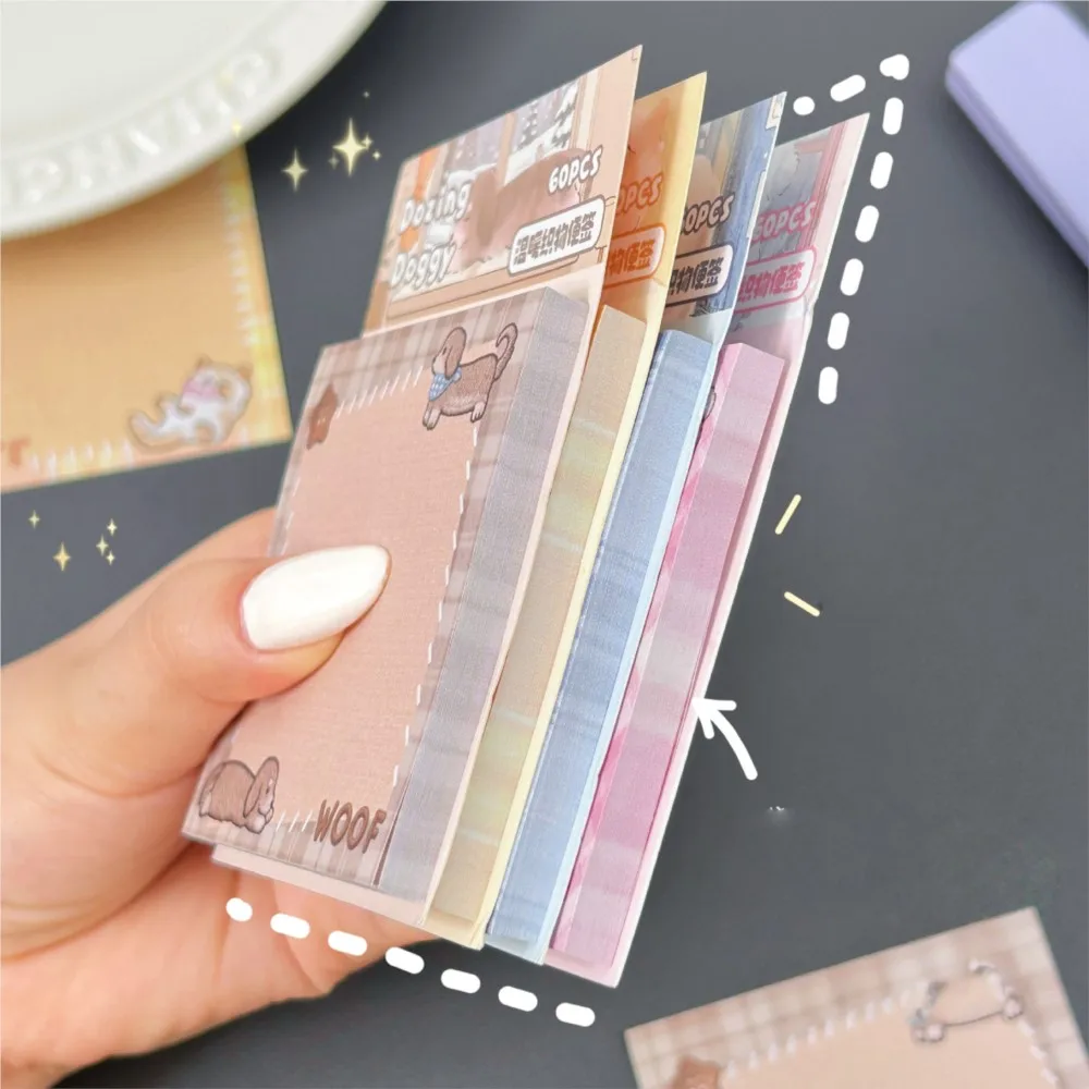 60 fogli Kawaii Cartoon Animal Sticky Note Cute Post Memo Pad Studente Scuola Ufficio Cancelleria Fai da te Decorare Messaggio Note Libro