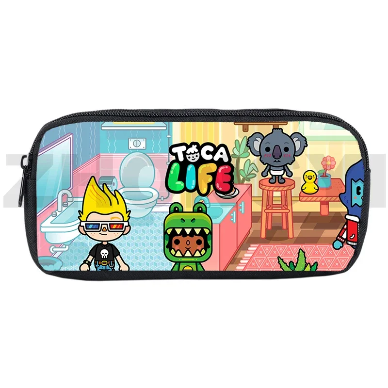 School Supplies Anime Toca Boca Life World Cosmetic Cases Toca Boca Game Makeup Box Pencil Case Organizer Pouch Bags for Women