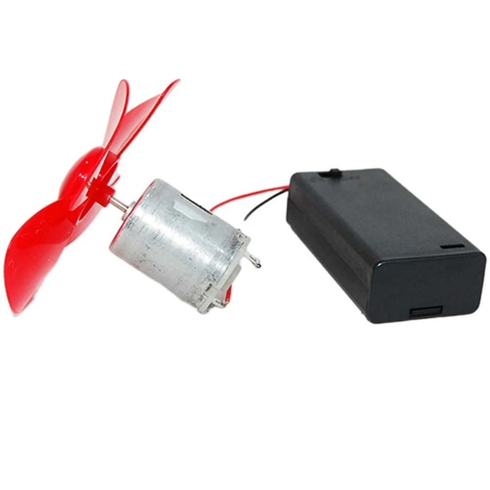 280 DC Micro Motor 3V 15000RPM with Fan Leaf and Battery Box for Science Experiment Handmade DIY