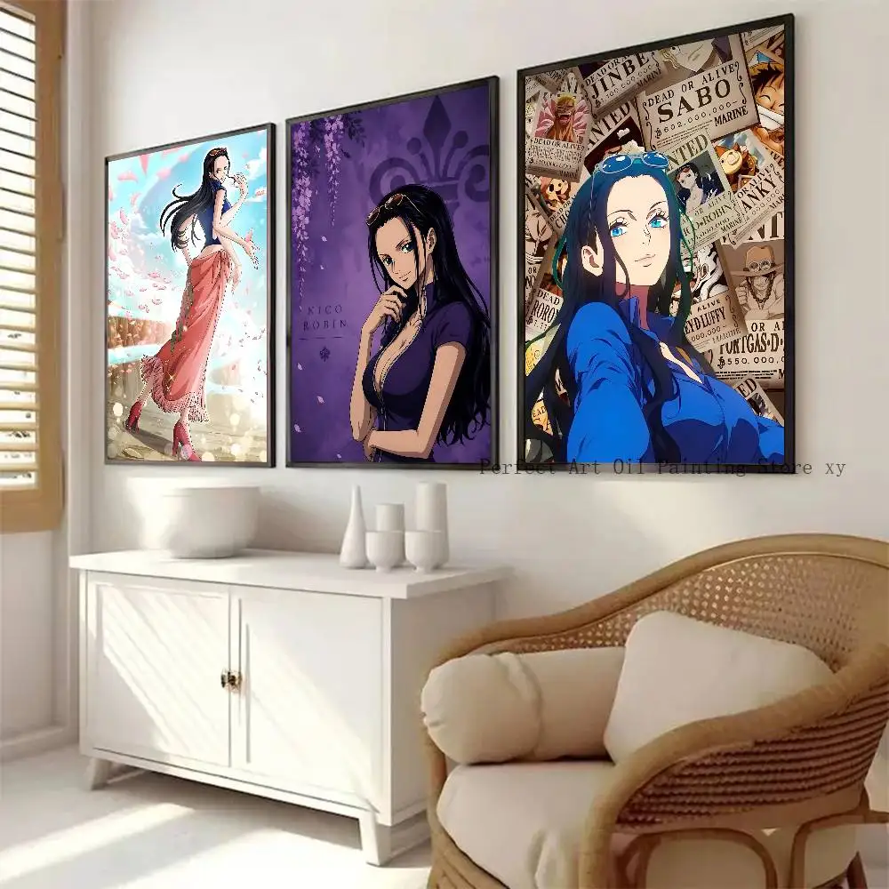1PC Anime One Piece Nico Robin Posters Self Adhesive Waterproof Ideal For Living Room Bedroom Bar Decoration