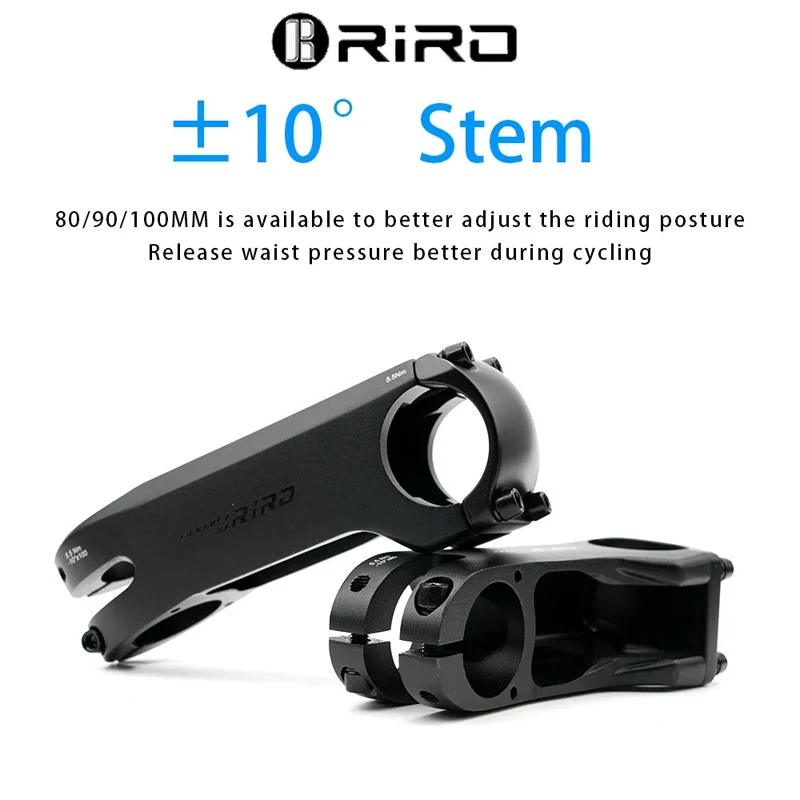 RIRO Aluminum Alloy Bicycle Stem 28.6-31.8mm Internal Cable Routing CNC Construction with Spacer Road/MTB Handlebar Stem - Image 3