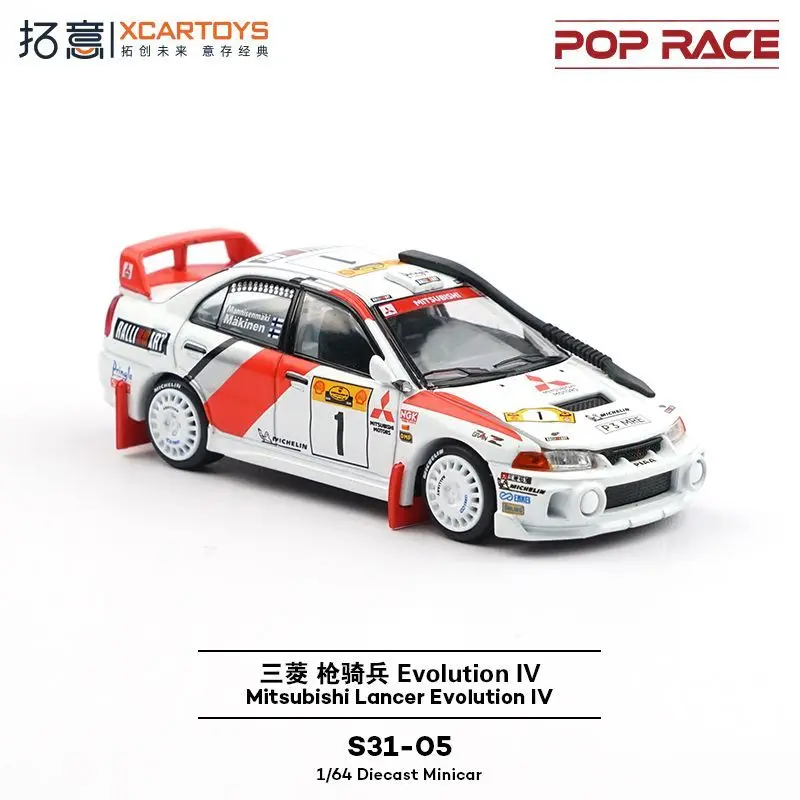 Xcartoys 1:64 Mitsubishi Lancer Evolution IV Model Samochodu Wyścigowego Rally ze Stopu Metali S31-07 Kolekcjonerski Model Pojazdu Zabawka