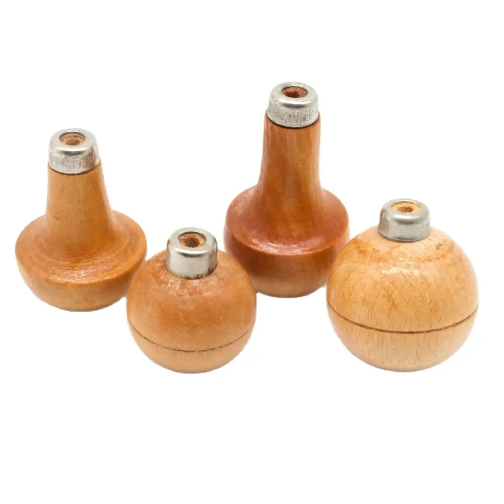 4pcs Pear Shape Wooden Handle For Jewelers Gravers Beading Tool Holder Jewelry Engraving Sleeves