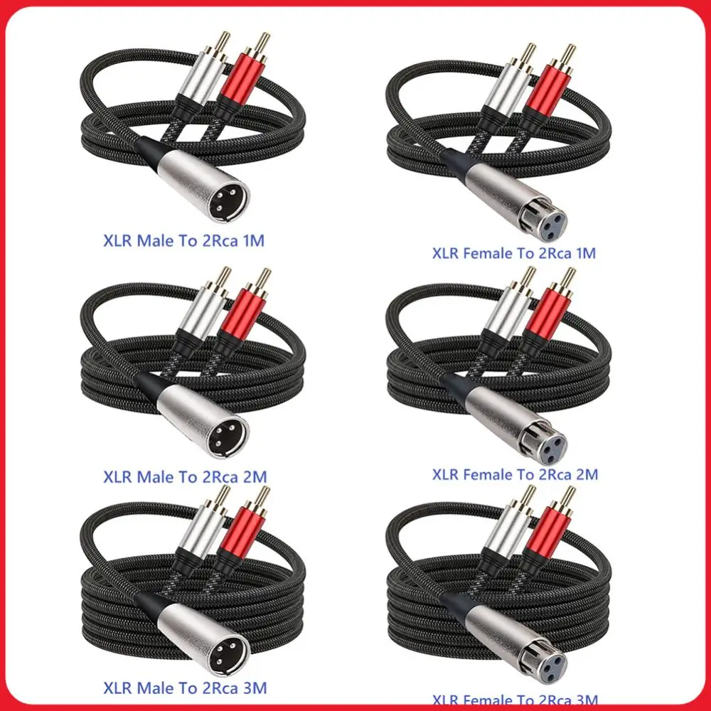 

Кабель-разветвитель XLR на 2 RCA, передача чистого аудиосигнала, кабель XLR (штекер/гнездо) на двойной RCA (штекер) для усилителя наушников, микрофона
