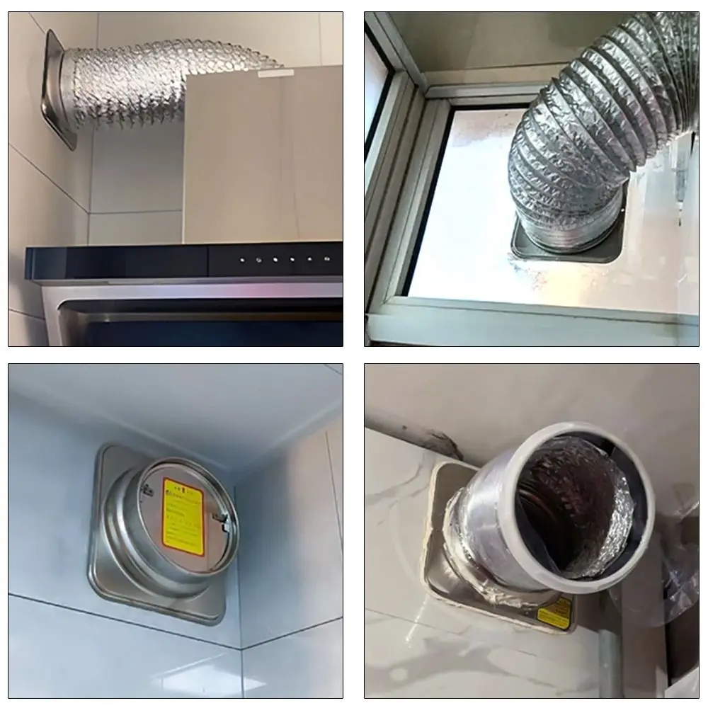 New Stainless Steel Check Valve Spring Loaded Push Button 100/150/160/170/180mm Anti-Odor Check Valve Range Hood Check Valve
